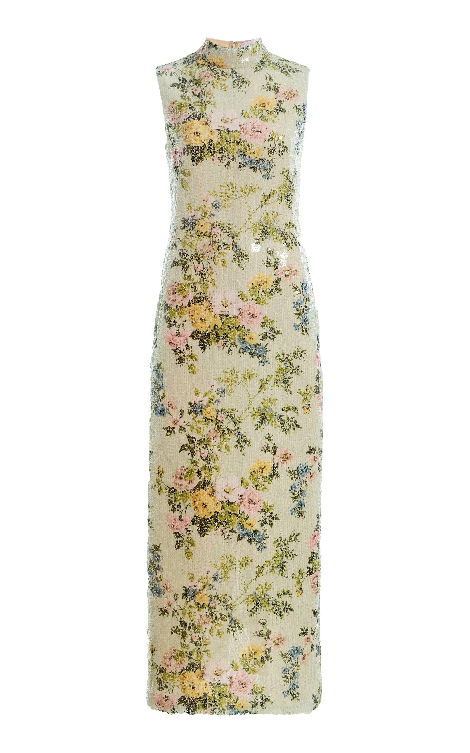 Brandon Maxwell Exclusive Sequined Floral Midi Dress - Moda Operandi by BRANDON MAXWELL