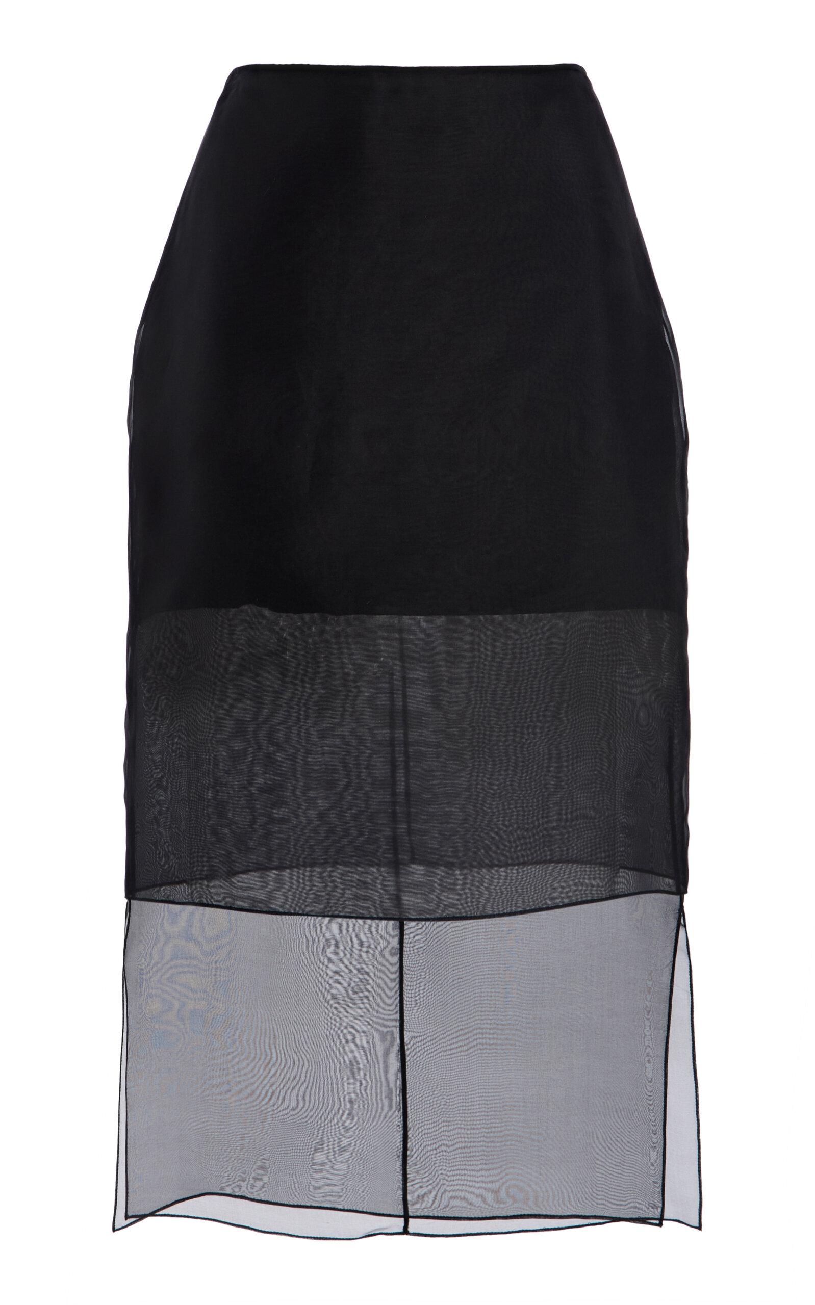 Brandon Maxwell The Brett Sheer-Overlay Silk Midi Skirt - Moda Operandi by BRANDON MAXWELL