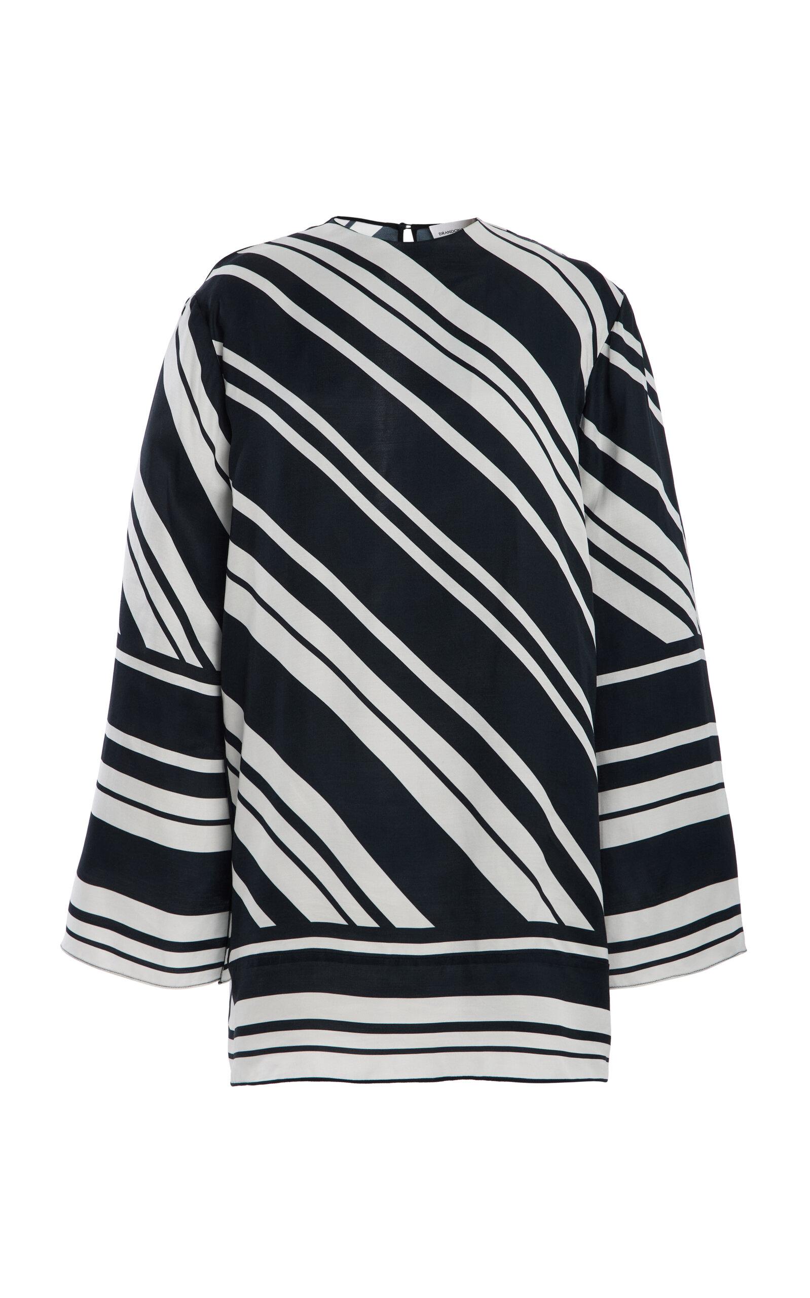 Brandon Maxwell The Leni Striped Tunic Mini Dress - Moda Operandi by BRANDON MAXWELL