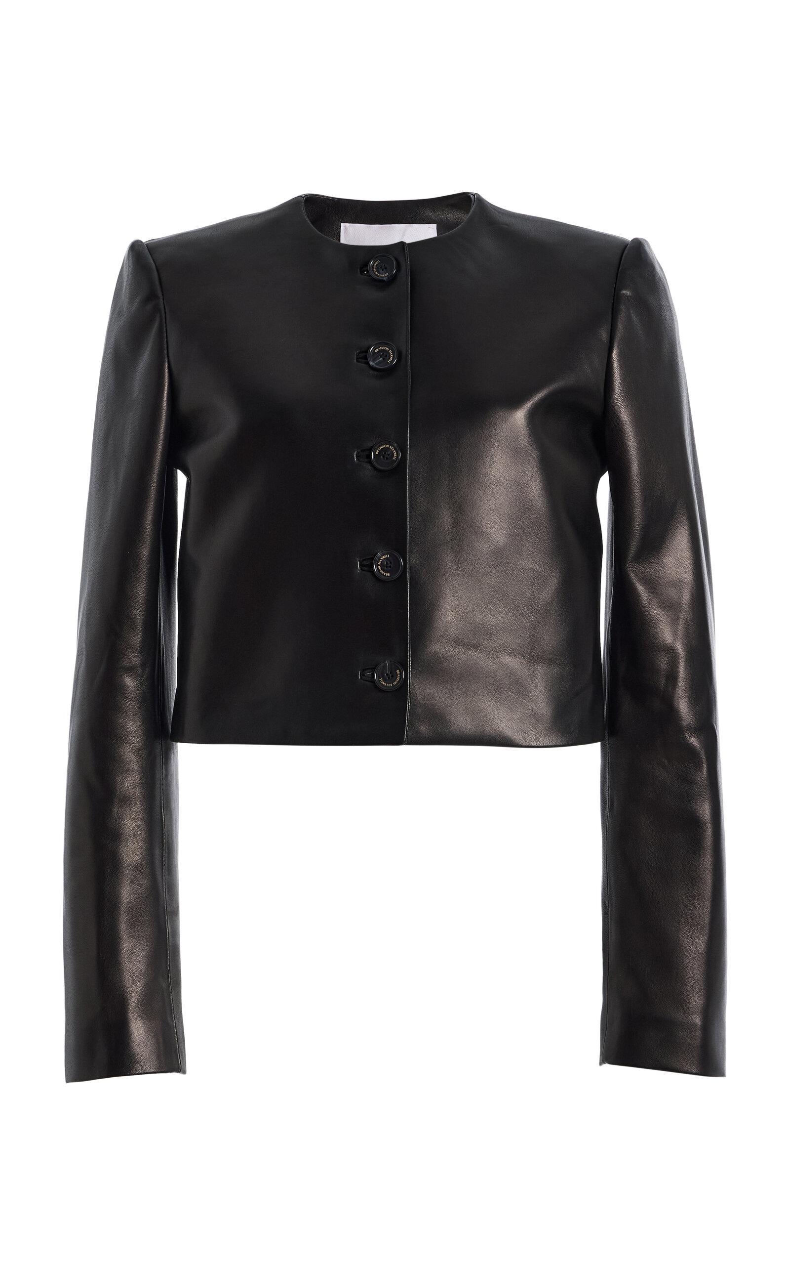 Brandon Maxwell The Ryder Cropped Leather Jacket - Moda Operandi by BRANDON MAXWELL