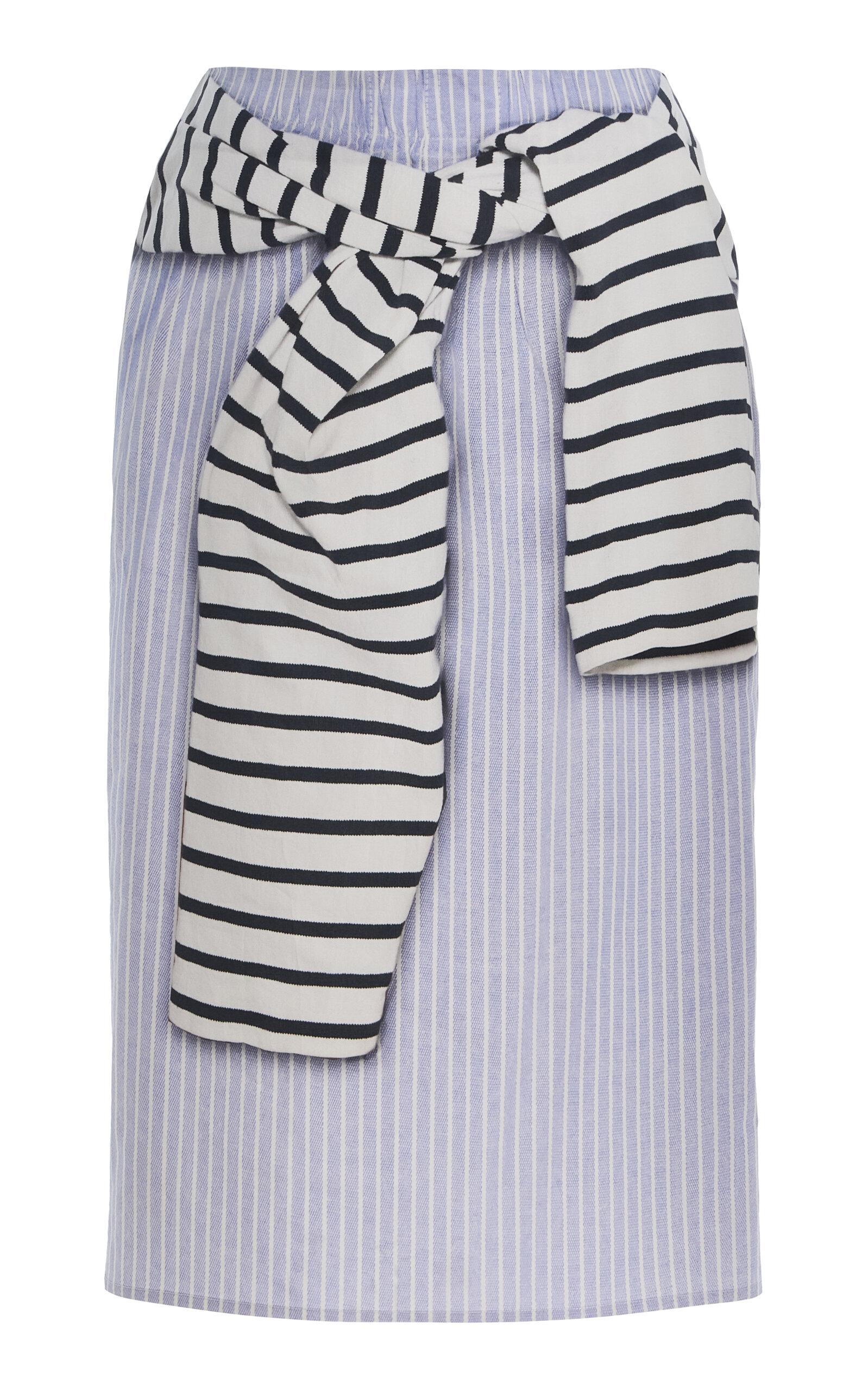 Brandon Maxwell The Townes Trompe L'oeil Cotton Midi Skirt - Moda Operandi by BRANDON MAXWELL