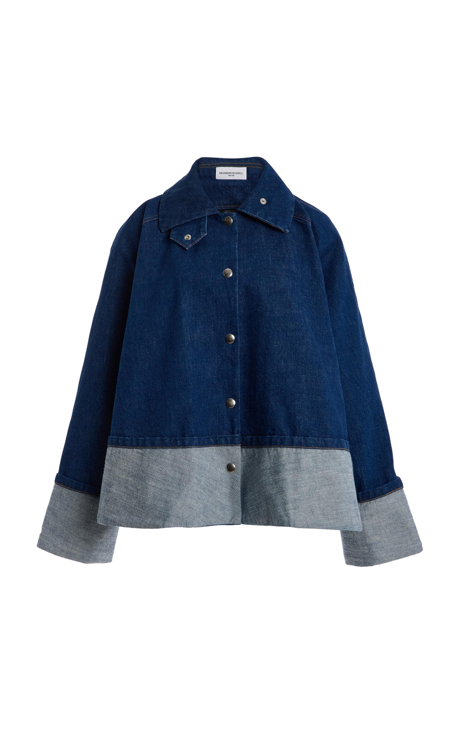 Brandon Maxwell The Wells Cotton Cuffed Denim Trapeze Jacket - Moda Operandi by BRANDON MAXWELL