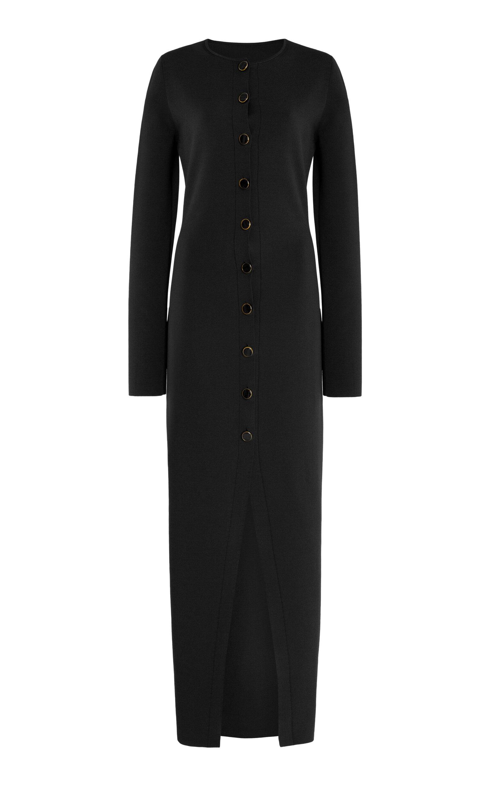 Brandonaxwell - The Emm Jersey Cardiganidi Dress - Black - -oda Operandi by BRANDON MAXWELL