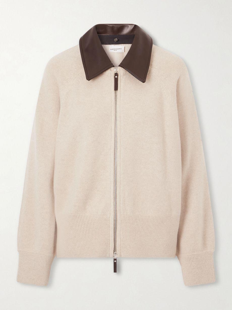 Conrad leather-trimmed recycled-cashmere jacket by BRANDON MAXWELL