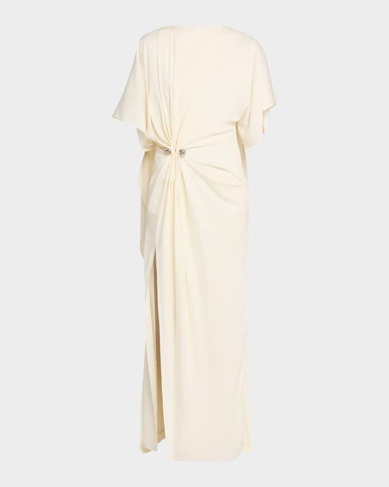 Draped Embellished Crepe Maxi Dress by BRANDON MAXWELL