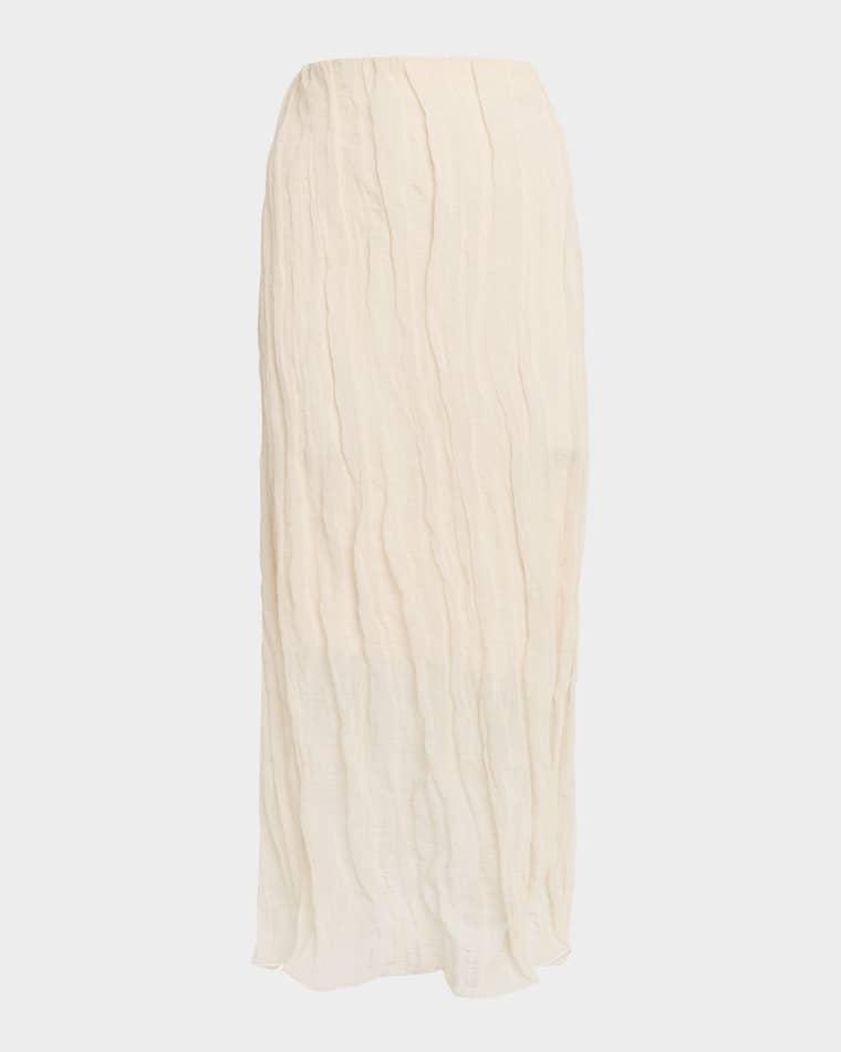 James Crinkled Cotton Midi Skirt by BRANDON MAXWELL