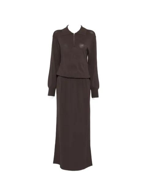 Sabine quarter-zip maxi dress by BRANDON MAXWELL