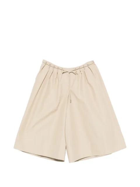 Sutton pintuck elongated shorts by BRANDON MAXWELL