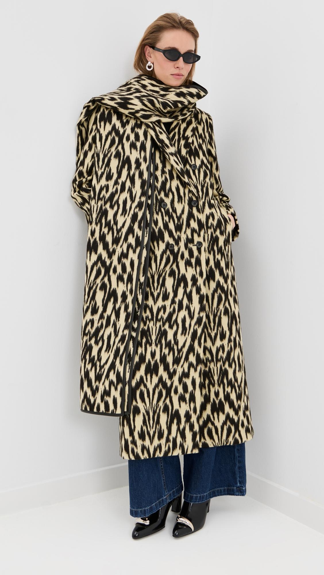 The Demi Double Breasted Coat with Scarf by BRANDON MAXWELL