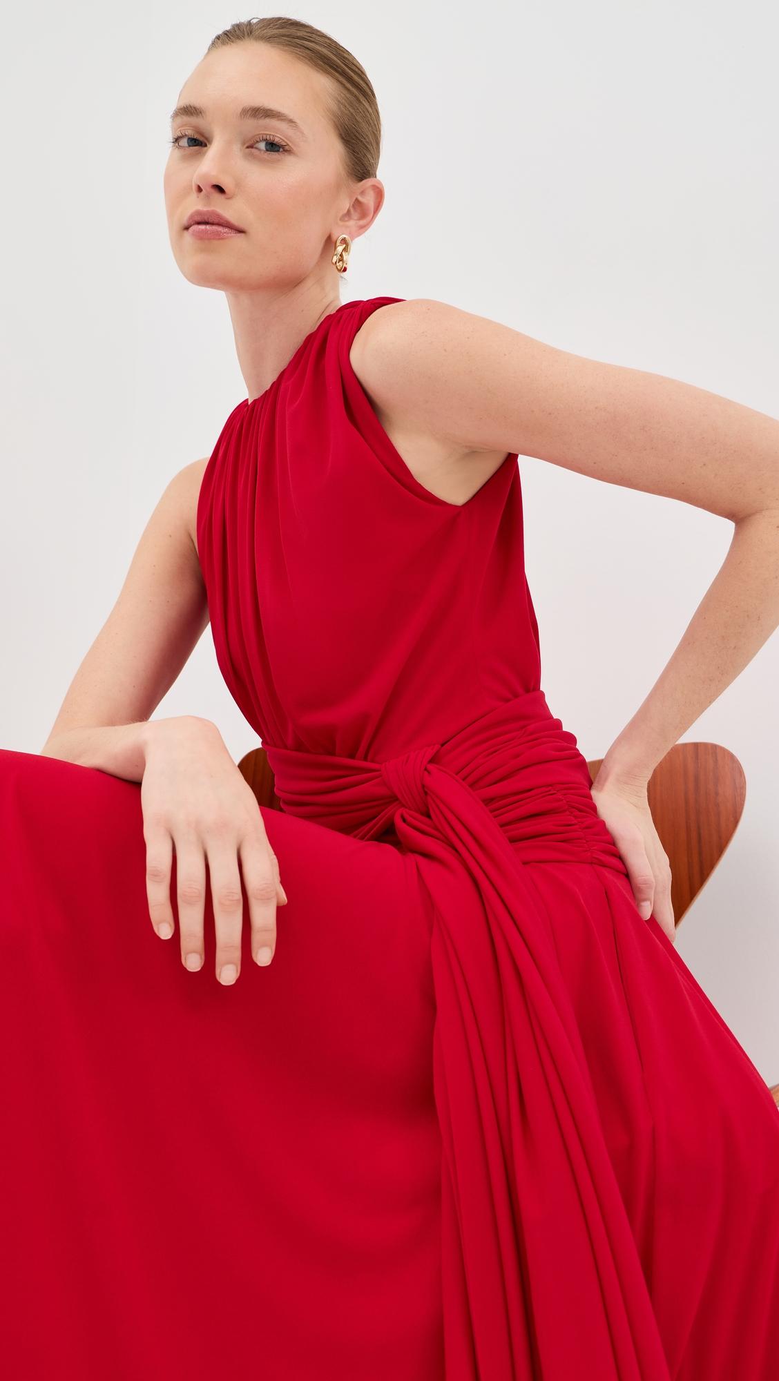 The Isadora Knot-Detailed Draped Maxi Dress by BRANDON MAXWELL