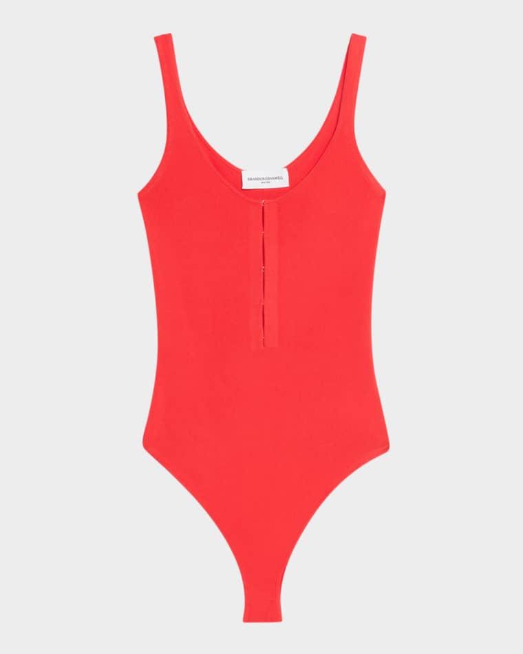 The Scarlett Scoop-Neck Sleeveless Bodysuit by BRANDON MAXWELL