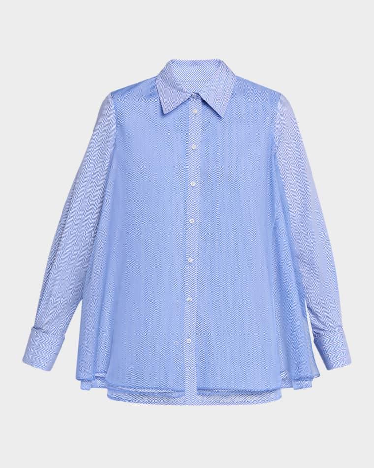 Vaughn Frothy Layered Button-Down Shirt by BRANDON MAXWELL