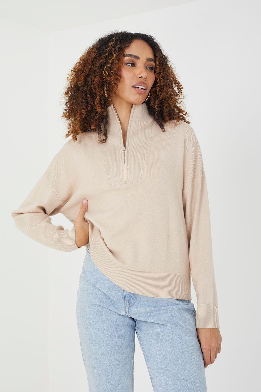 1/2 Zip Knitted Jumper by BRAVE SOUL