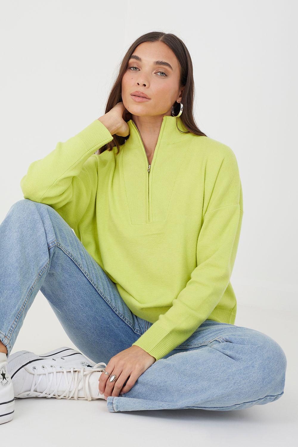 1/2 Zip Knitted Jumper by BRAVE SOUL