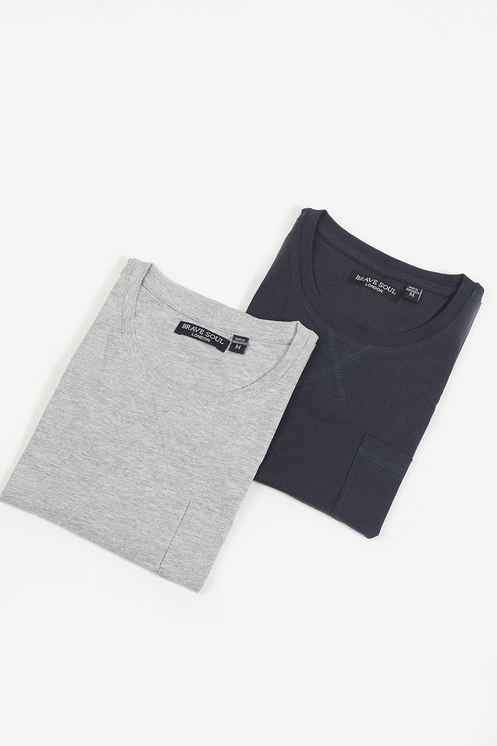 2 Pack Crew Neck T-Shirts by BRAVE SOUL