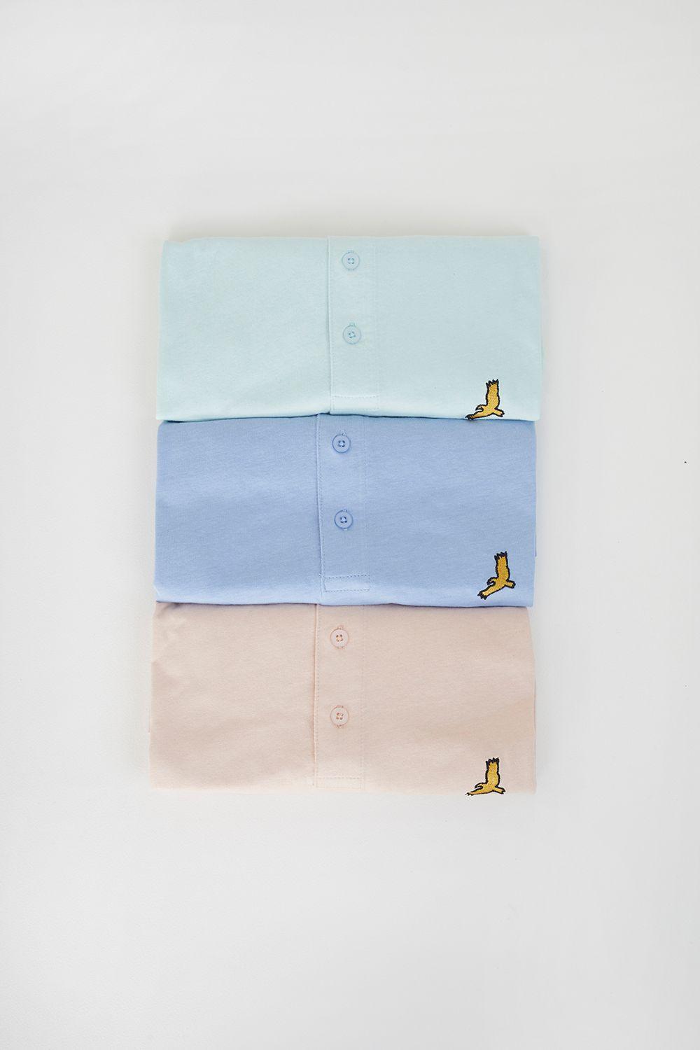 3 Pack Cotton Grandad Collar Polo Shirts by BRAVE SOUL