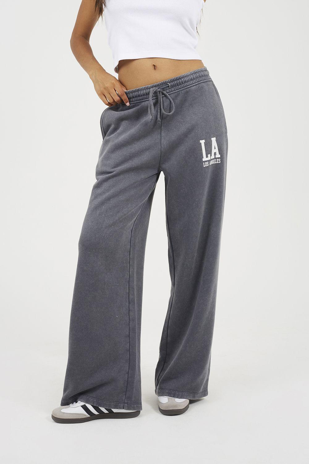 Acid Wash Wide Leg Joggers by BRAVE SOUL