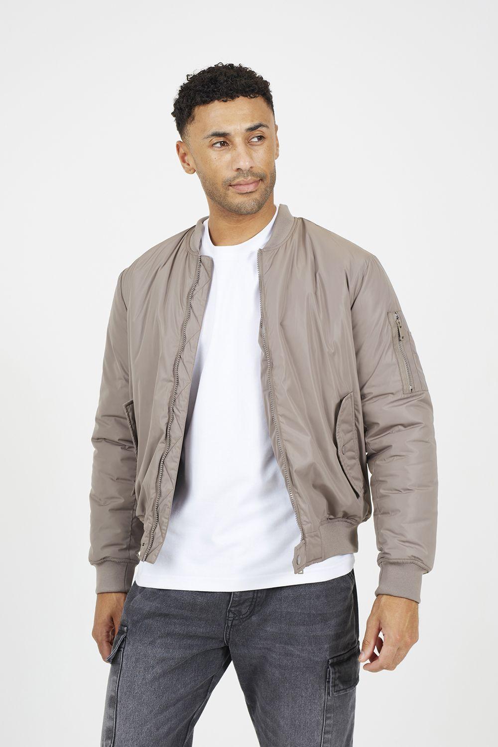 Bomber Jacket with Sleeve Pocket Detail by BRAVE SOUL