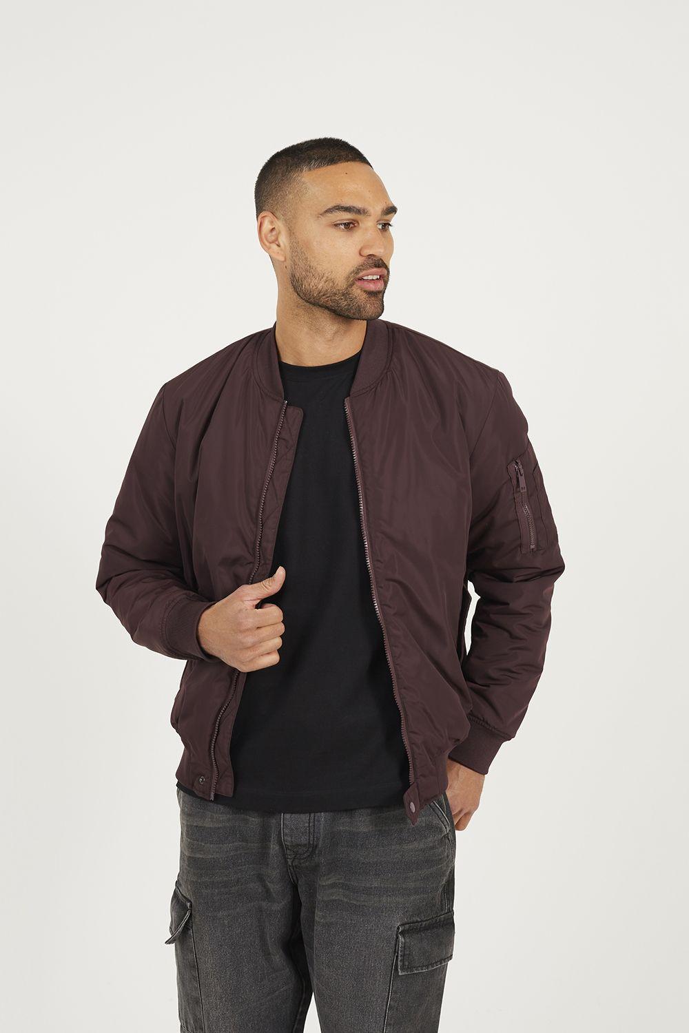 Bomber Jacket with Sleeve Pocket Detail by BRAVE SOUL