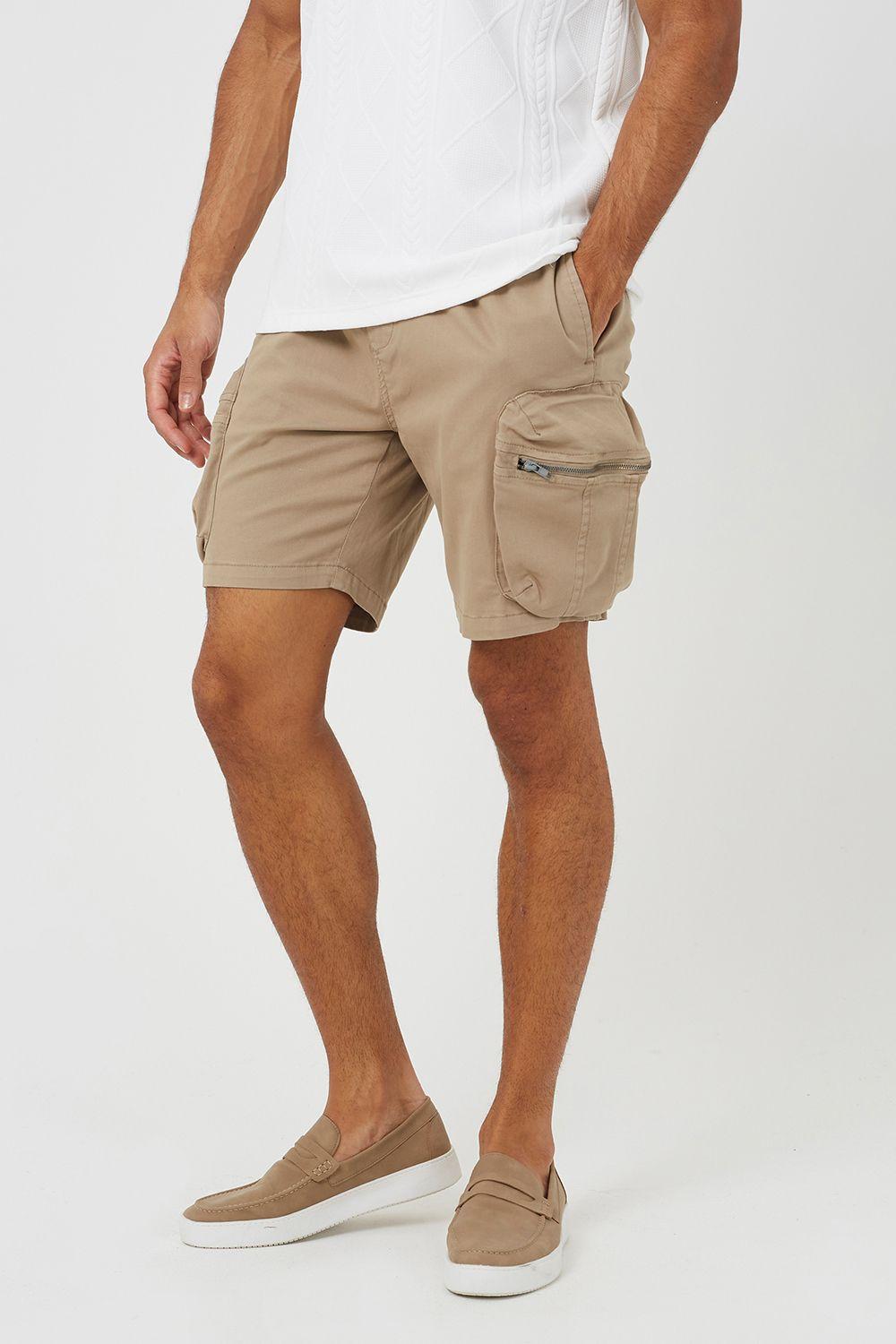 Cargo Pocket Cotton Twill Shorts by BRAVE SOUL