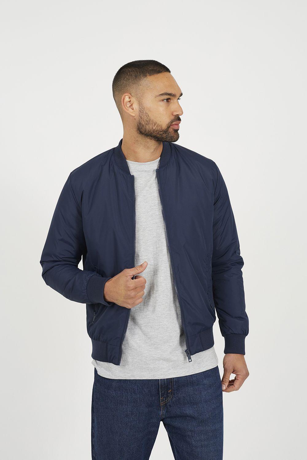Collarless Bomber Zip-Up Jacket by BRAVE SOUL