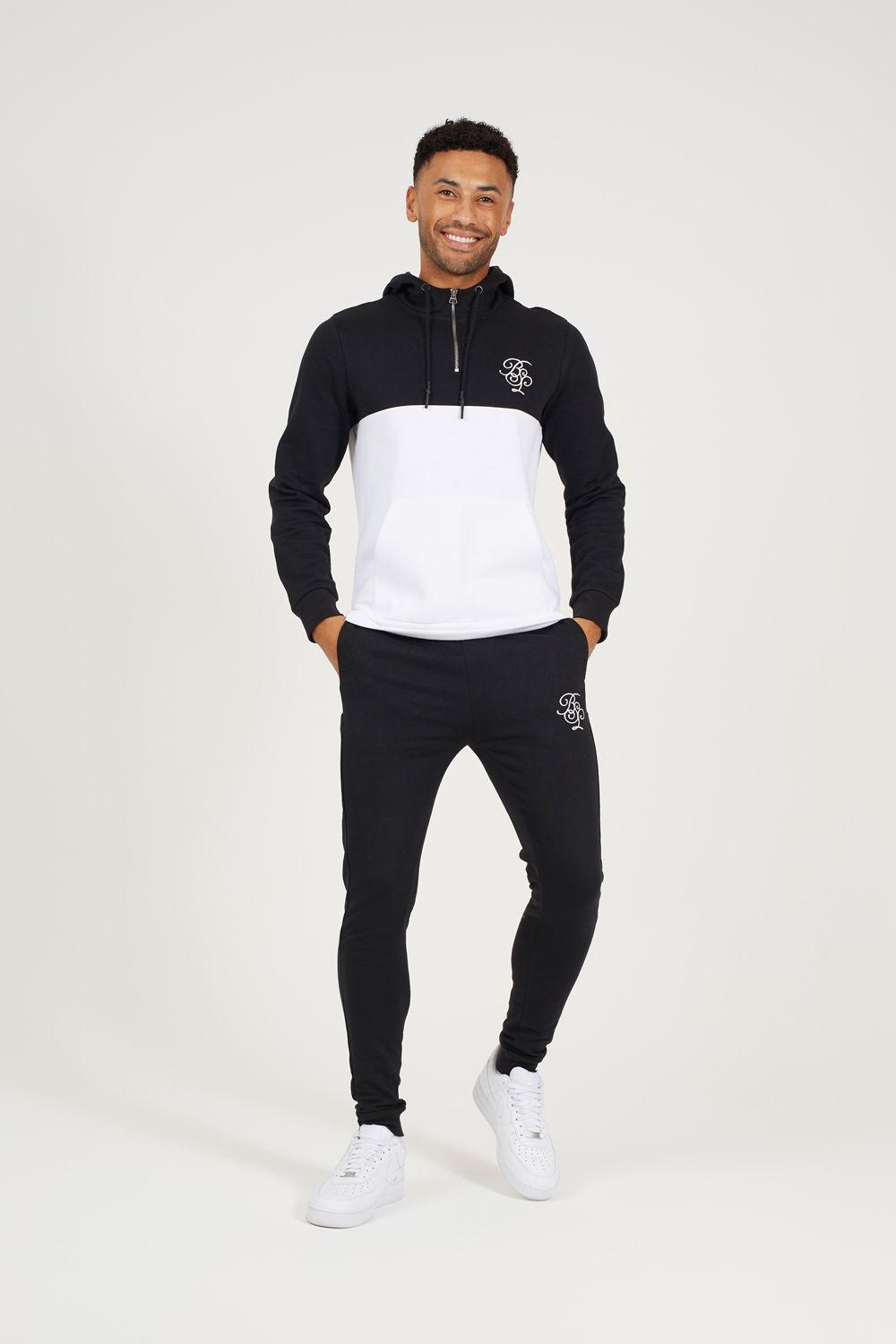 Contrast Panel Quarter Zip Hoody and Jogger Set by BRAVE SOUL