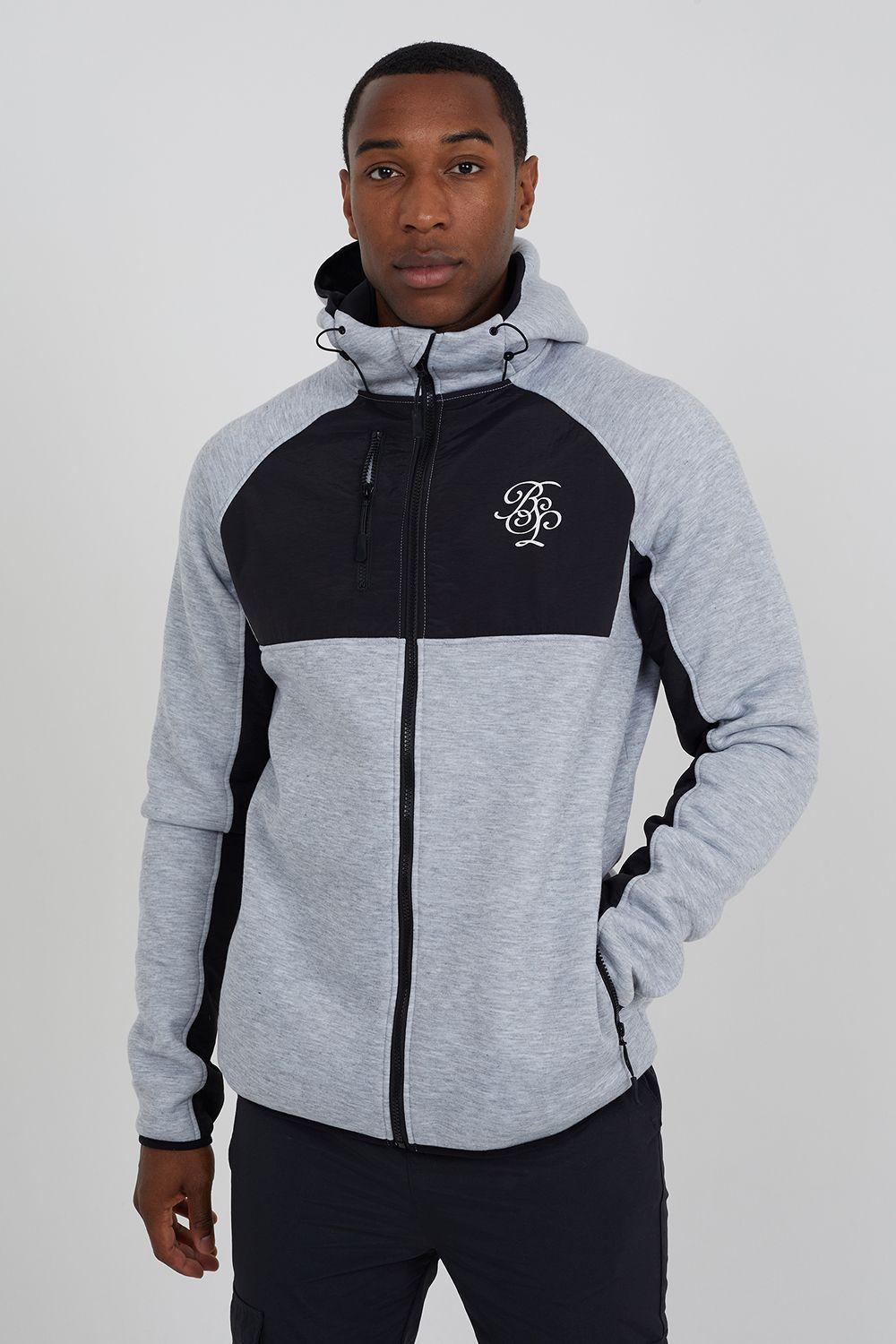 Contrast Panel Zip Through Hoodie by BRAVE SOUL