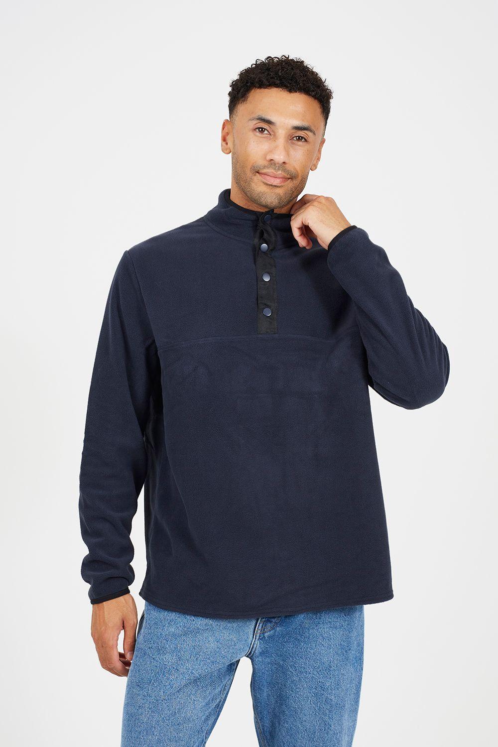 Contrast Quarter Zip Fleece by BRAVE SOUL