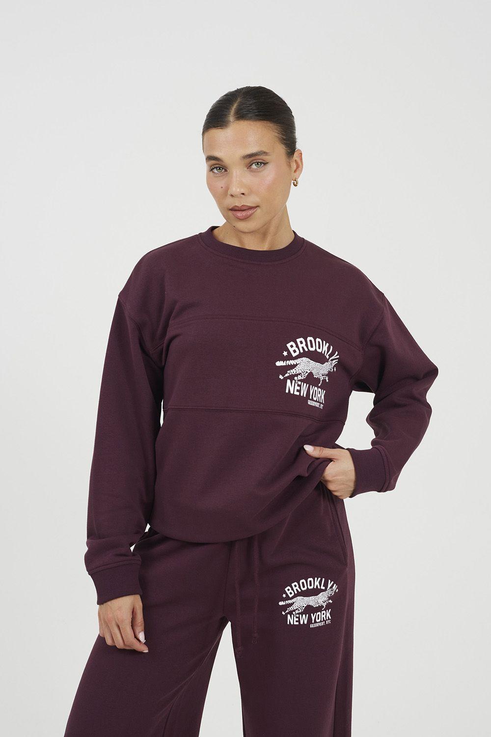 Contrast Stripe Panel Crew Neck Sweatshirt by BRAVE SOUL