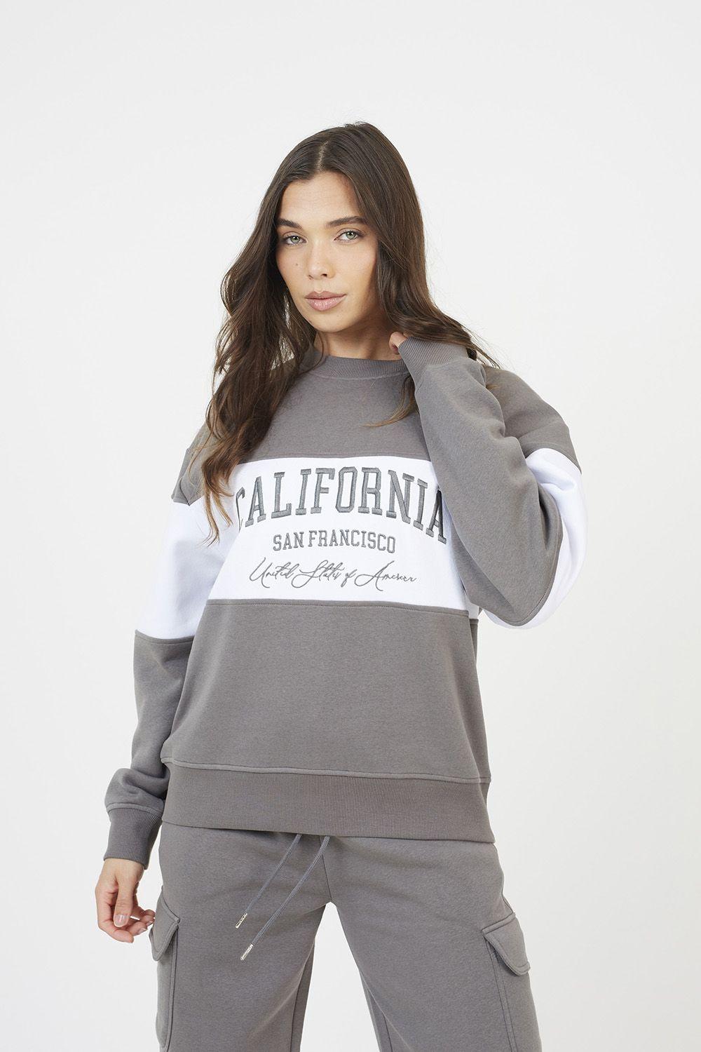 Contrast Stripe Panel Crew Neck Sweatshirt by BRAVE SOUL Contrast Stripe Panel Crew Neck Sweatshirt by BRAVE SOUL