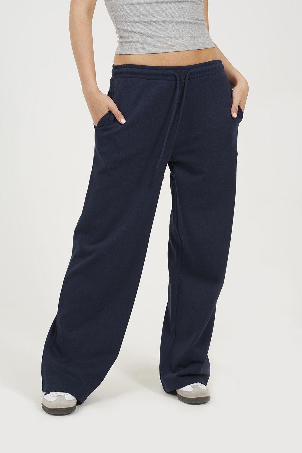 Cotton Blend Wide Leg Joggers by BRAVE SOUL