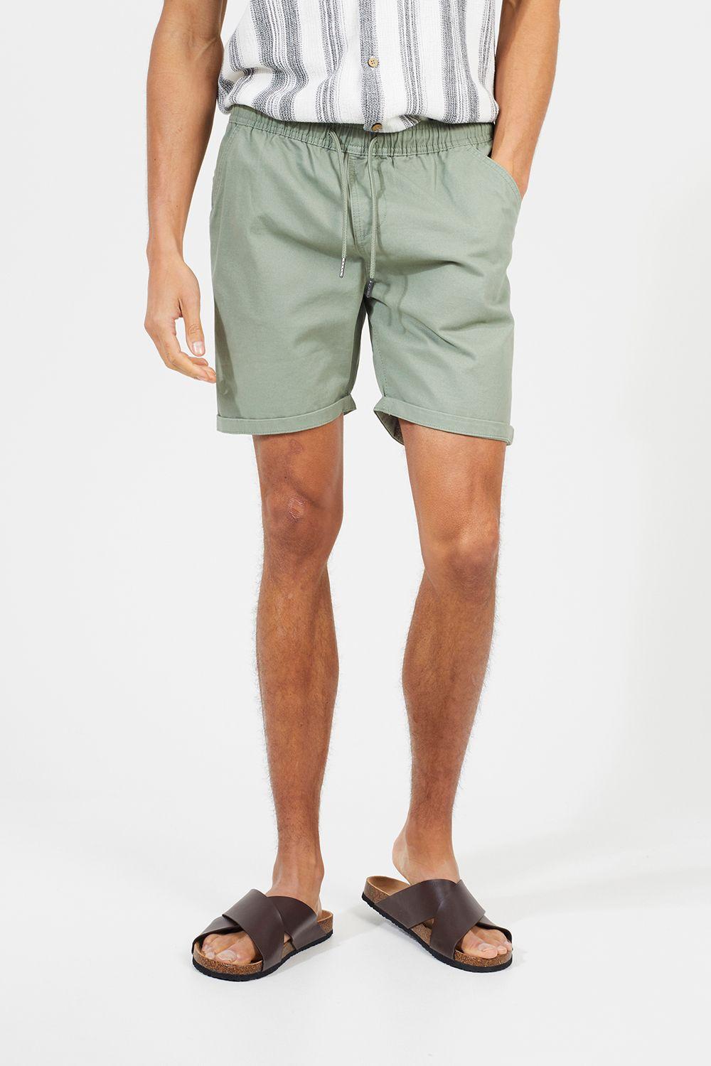 Cotton Chino Shorts with Turn Up Hem by BRAVE SOUL