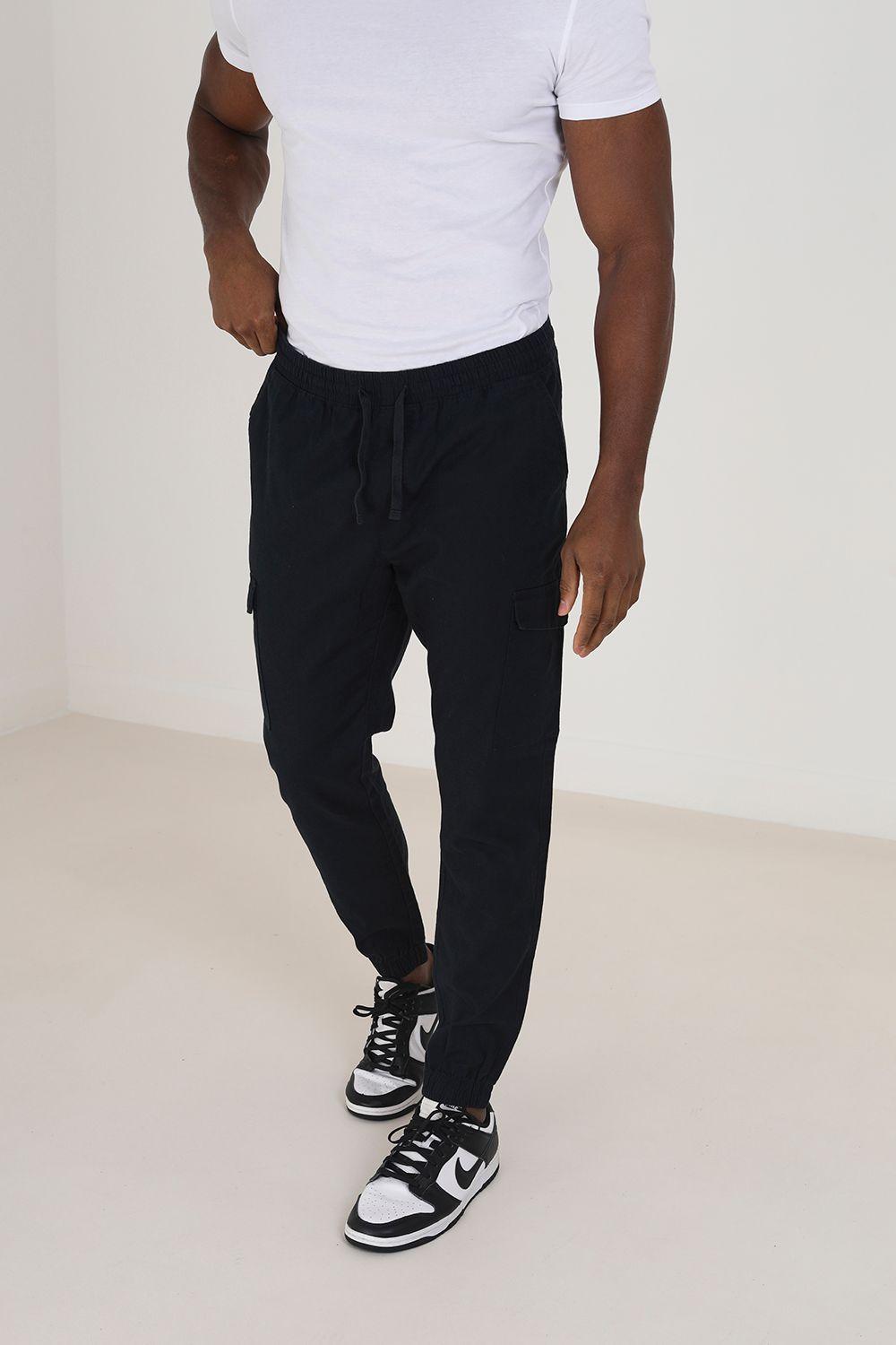 Cotton Linen Blend Cargo Trousers by BRAVE SOUL
