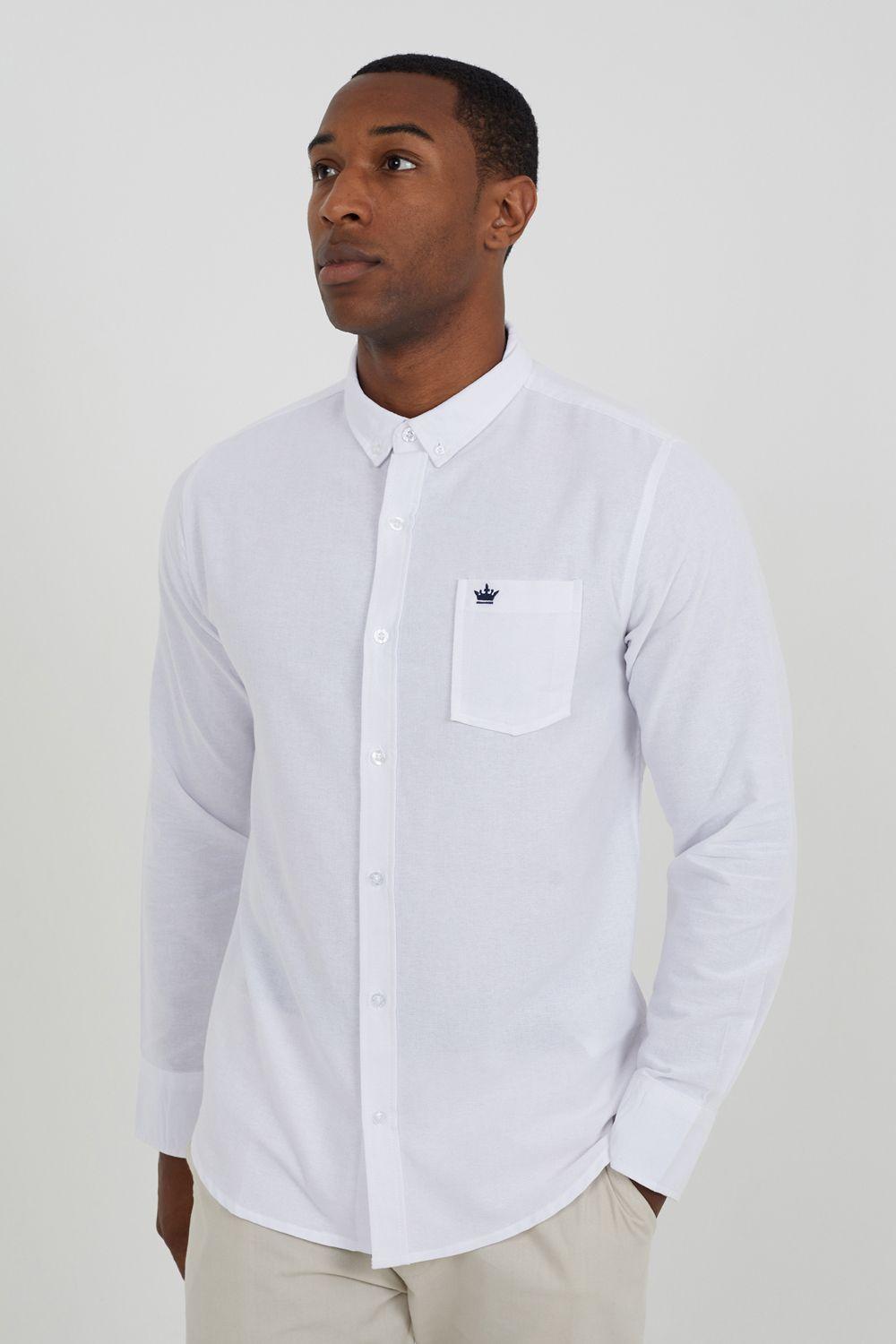 Cotton Long Sleeve Oxford Shirt by BRAVE SOUL