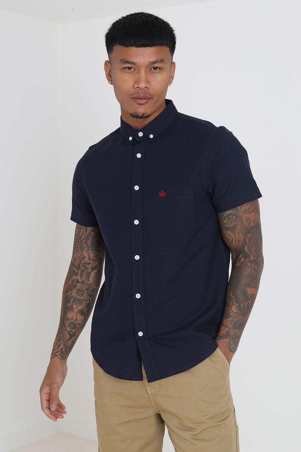 Cotton Oxford Short Sleeve Shirt by BRAVE SOUL