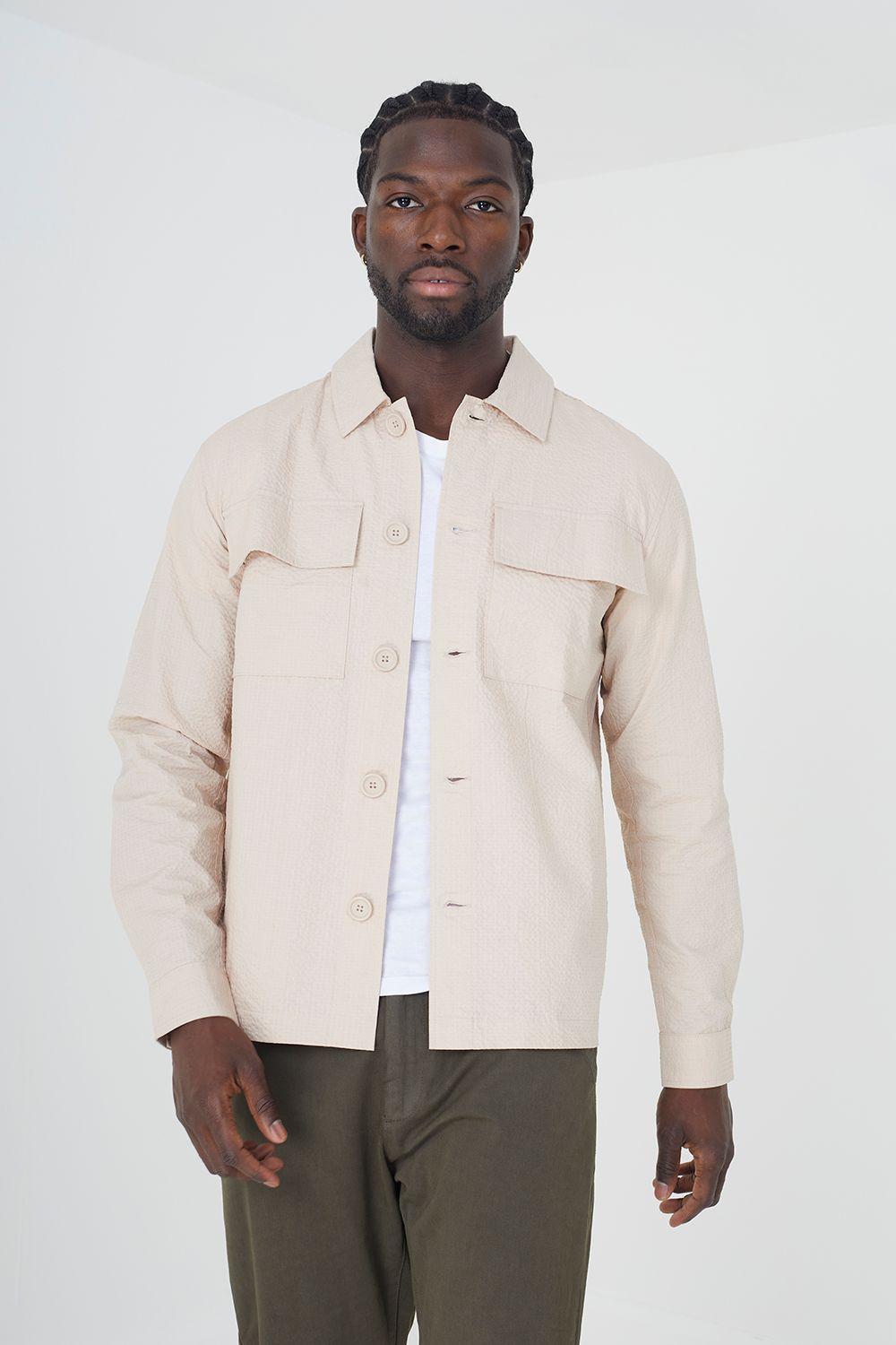 Cotton Seersucker Shacket by BRAVE SOUL