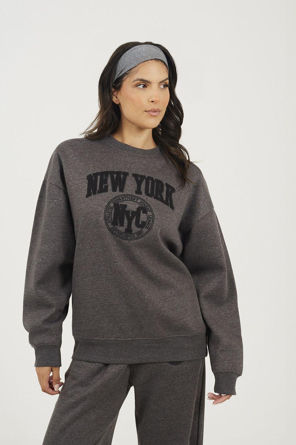 Crew Neck Embroidered Sweatshirt by BRAVE SOUL