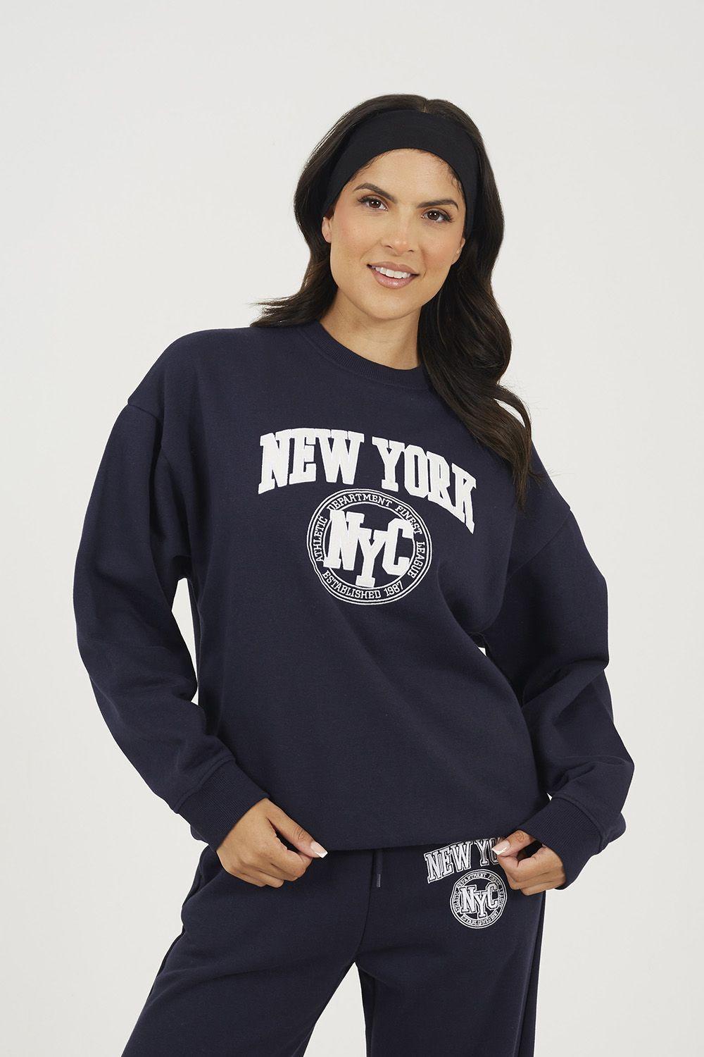 Crew Neck Embroidered Sweatshirt by BRAVE SOUL