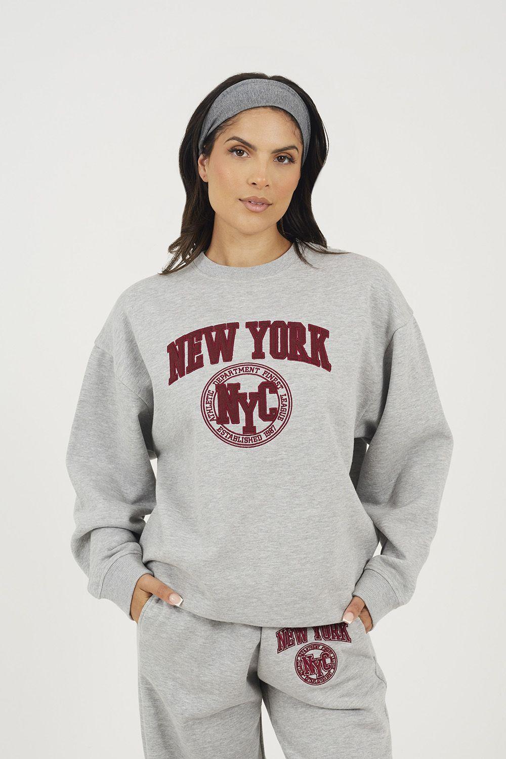 Crew Neck Embroidered Sweatshirt by BRAVE SOUL