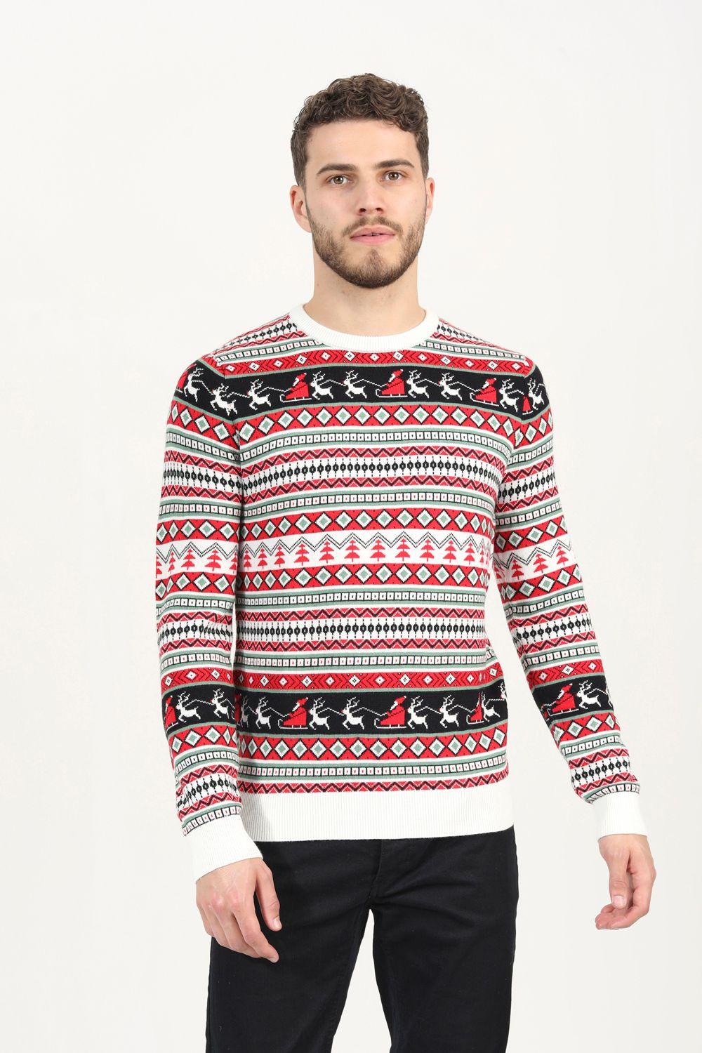 Crew Neck Fairisle Christmas Jumper by BRAVE SOUL