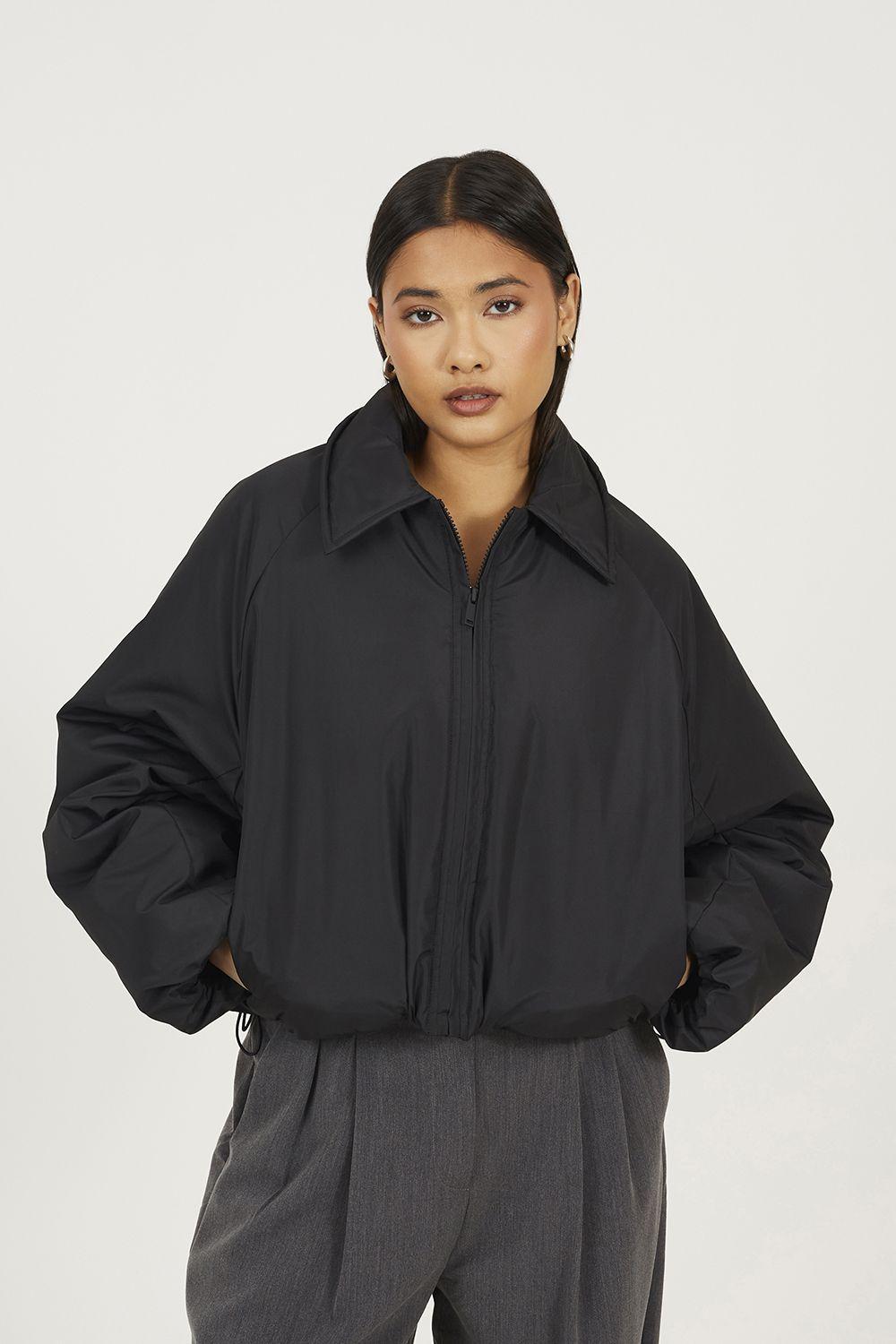 Cropped Oversized Raglan Sleeve Padded Jacket by BRAVE SOUL