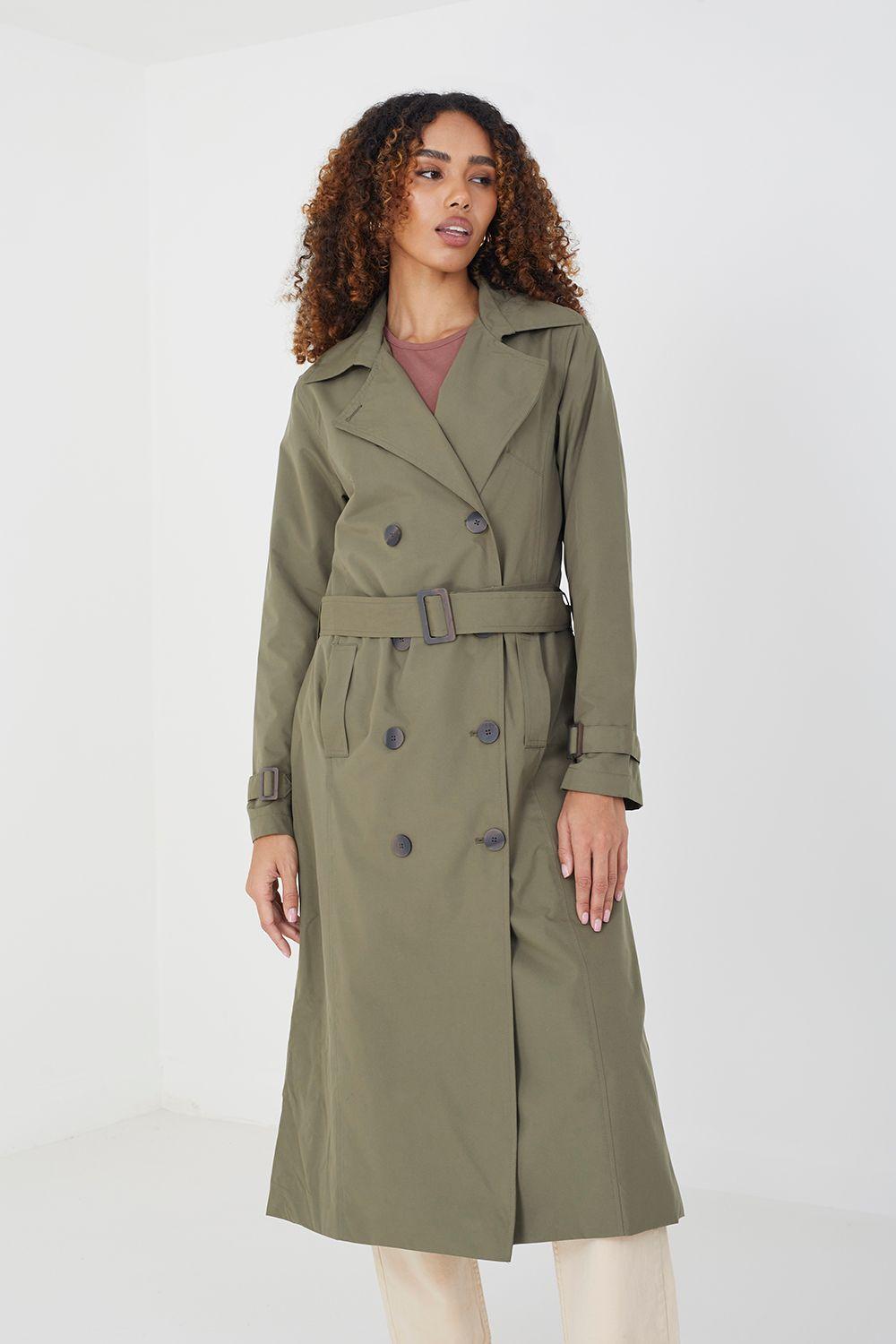 Double-Breasted Longline Trench Coat by BRAVE SOUL