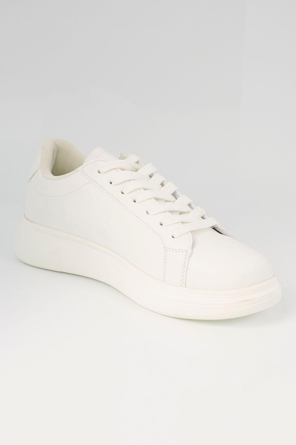 Faux Leather Chunky Sole Lace Up Trainer by BRAVE SOUL