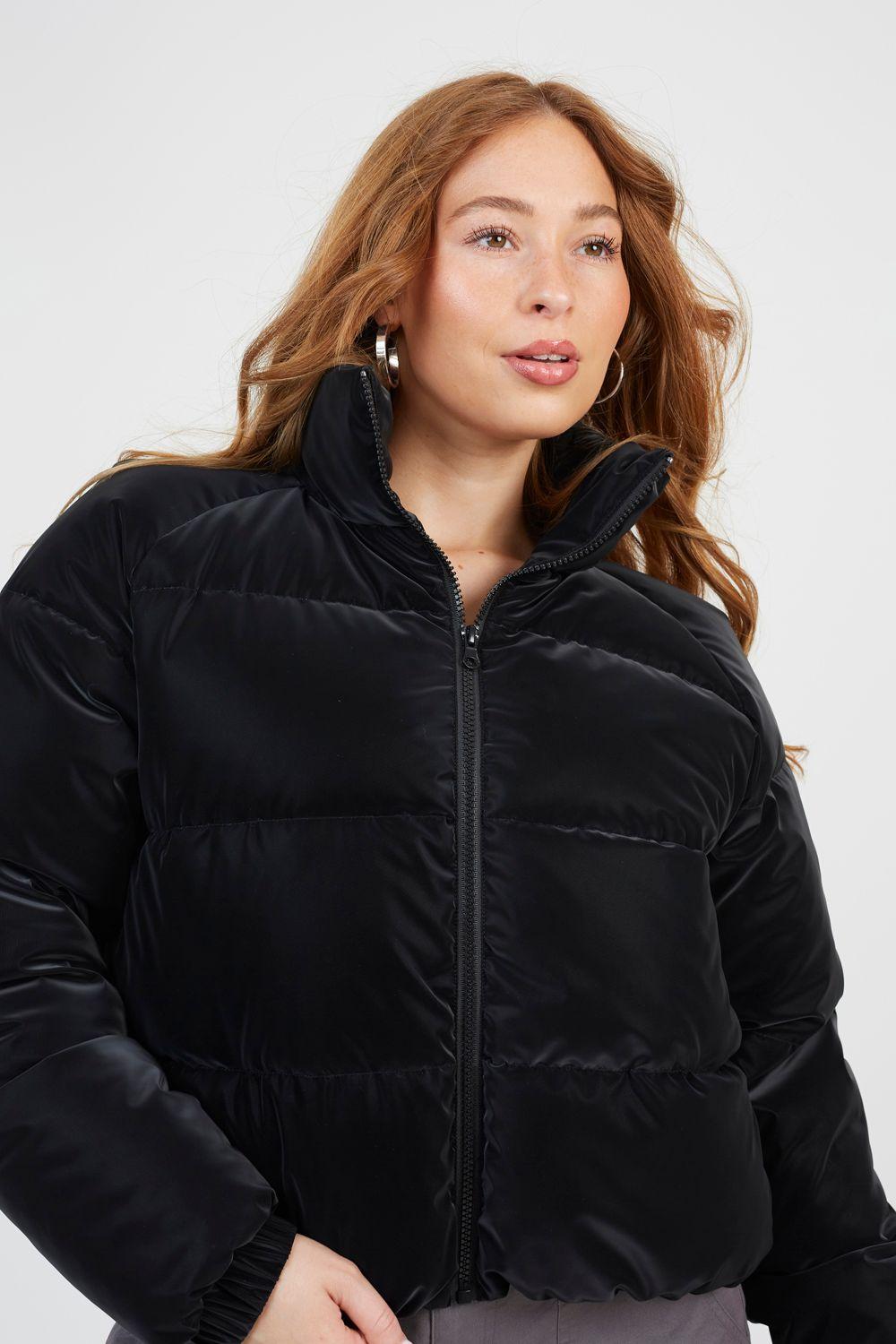 Faux Sharkskin Puffer Jacket by BRAVE SOUL