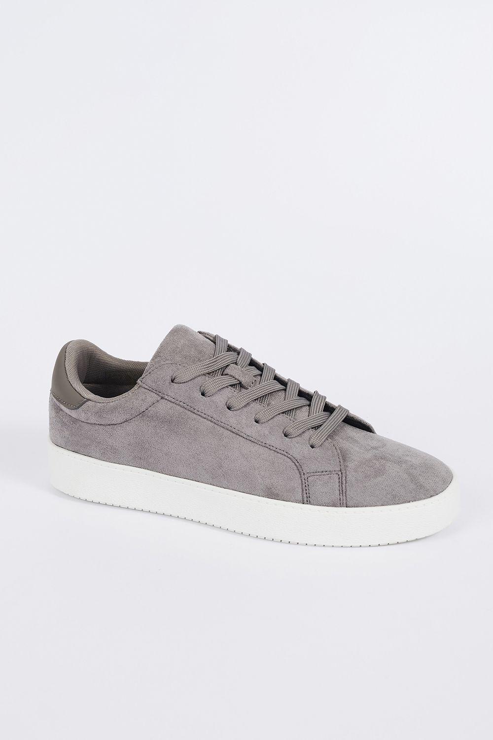 Faux Suede Trainers with Contrast Sole by BRAVE SOUL