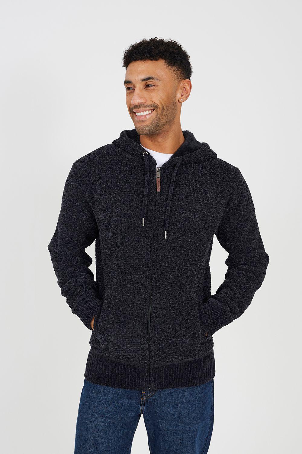 Full Zip Chenille Hoodie by BRAVE SOUL