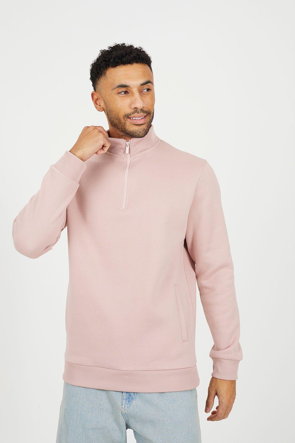 Funnel Neck 1/4 Zip Sweatshirt by BRAVE SOUL