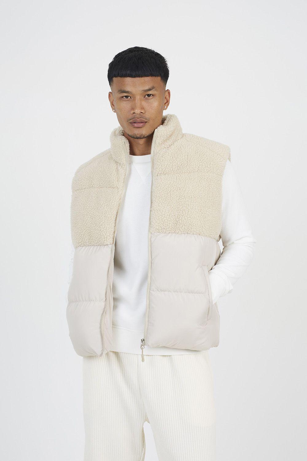 Funnel Neck Borg Panel Gilet by BRAVE SOUL