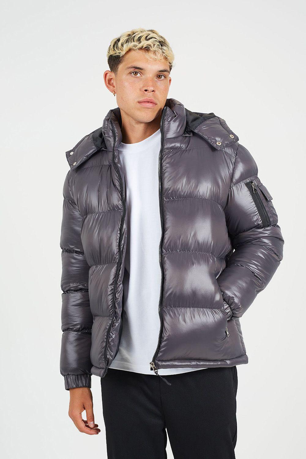 Hooded Padded Puffer Jacket with Detachable Hood by BRAVE SOUL