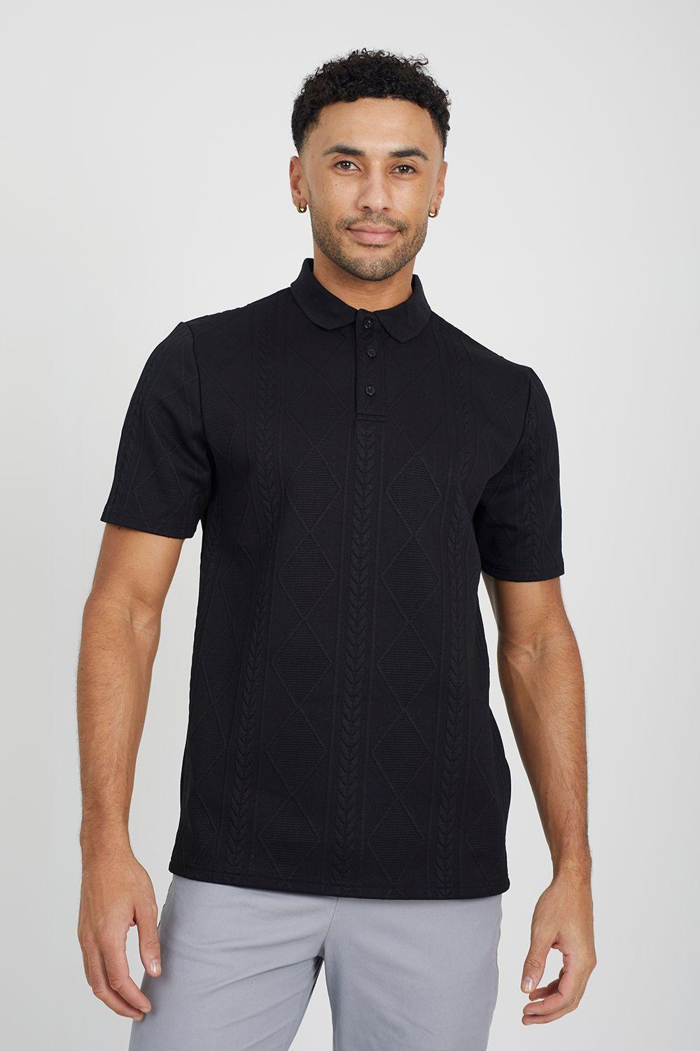 Jaquard Knit Polo Shirt by BRAVE SOUL